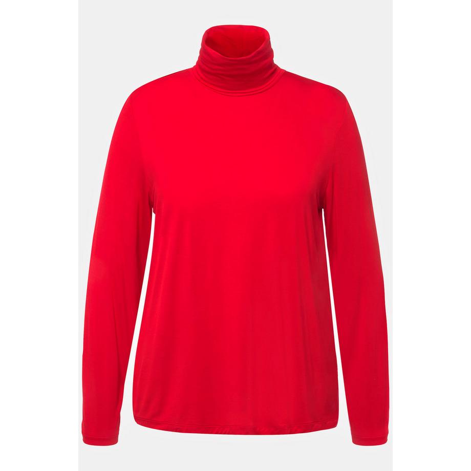 Ulla Popken Maglia dolcevita maniche lunghe Classic con drappeggio  