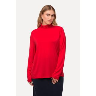 Ulla Popken T-shirt col roulé manches longues Classic avec fronces  