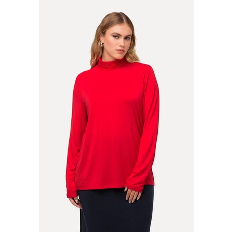 Ulla Popken T-shirt col roulé manches longues Classic avec fronces  