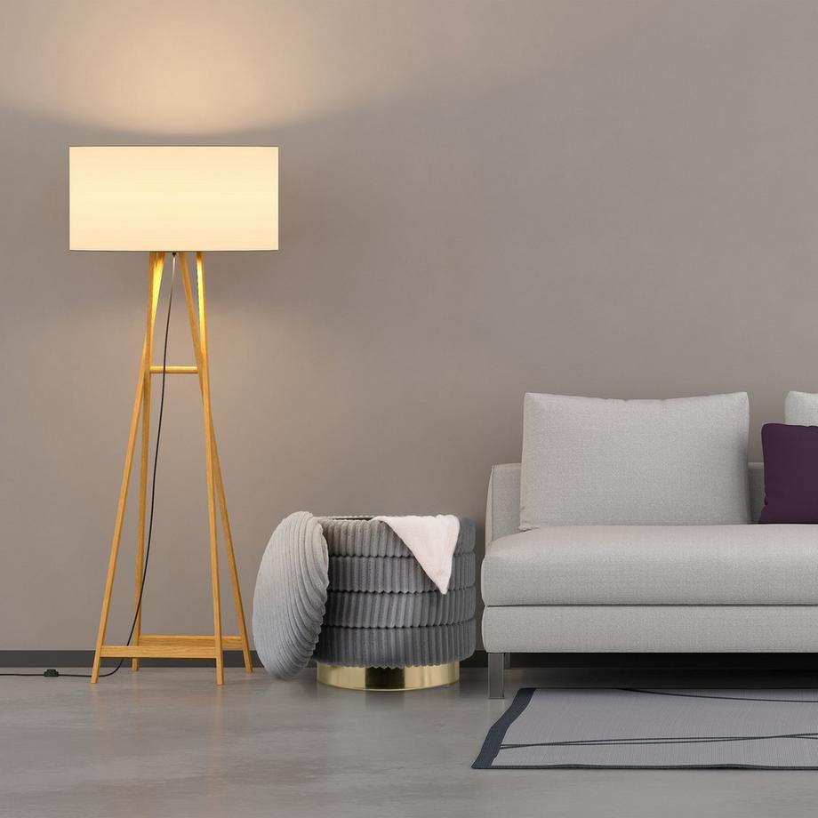 B2X Samthocker mit Stauraum in Grau  