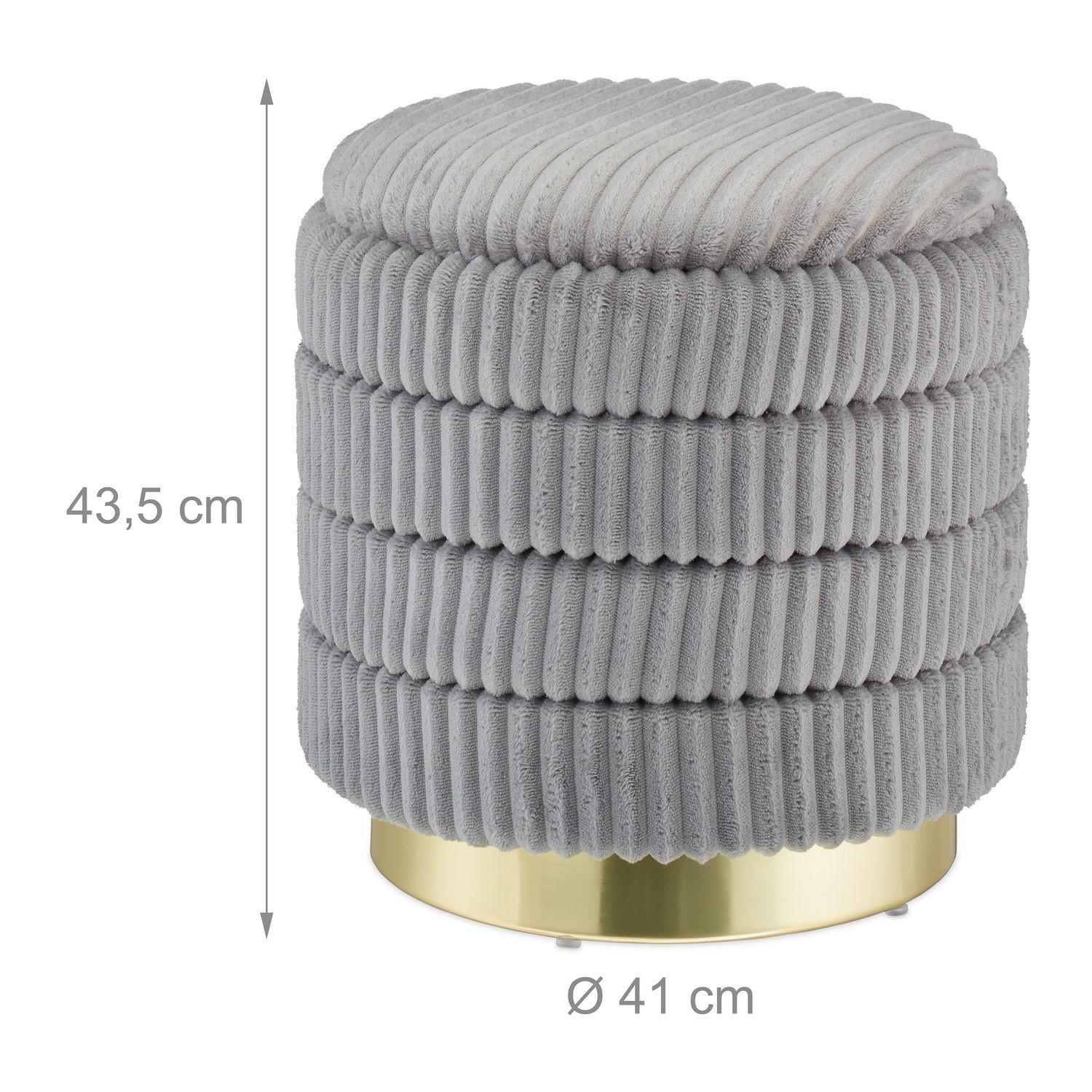 B2X Samthocker mit Stauraum in Grau  