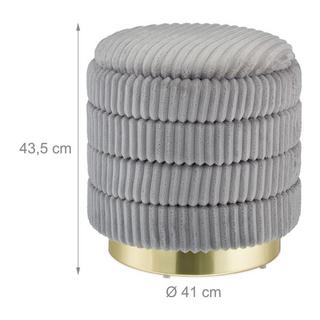 B2X Samthocker mit Stauraum in Grau  