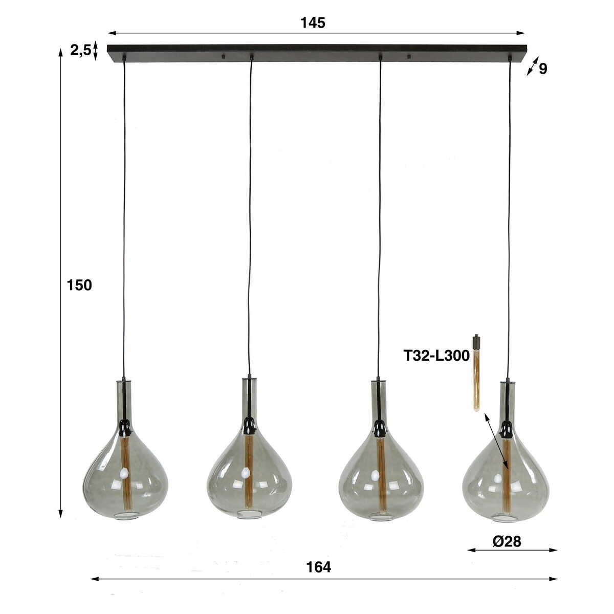 mutoni industrial Hängelampe Drop Smoke Artic 4L  