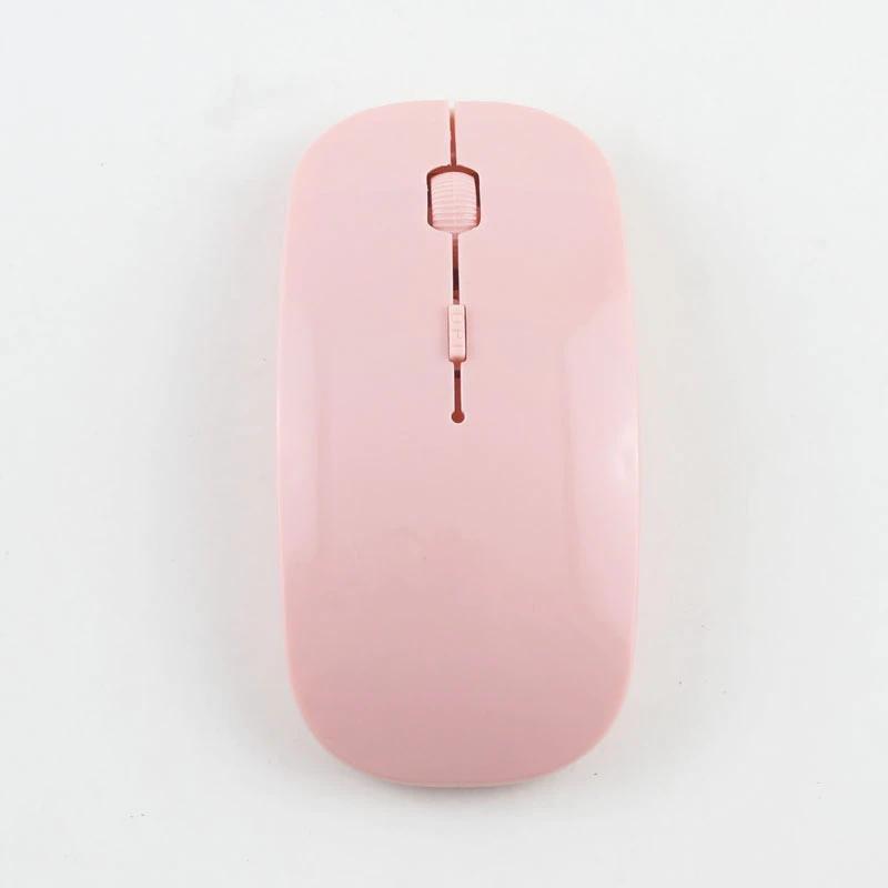 eStore  Mouse wireless da 2,4 GHz - Design super sottile - rosa 