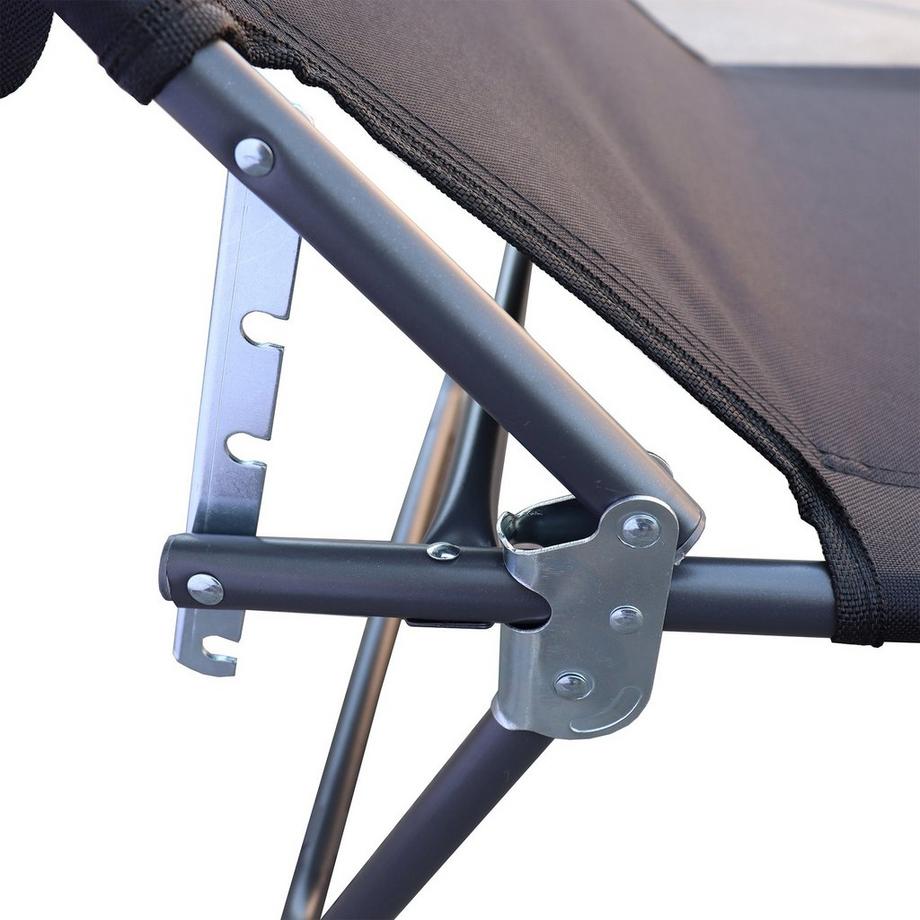 VCM Sonnenliege klappbar | Maße ca. L. 185 x H. 24 x B. 55 cm | Gartenliege faltbar | leicht und kompakt | Liegestuhl mit verstellbarem Sonnendach  