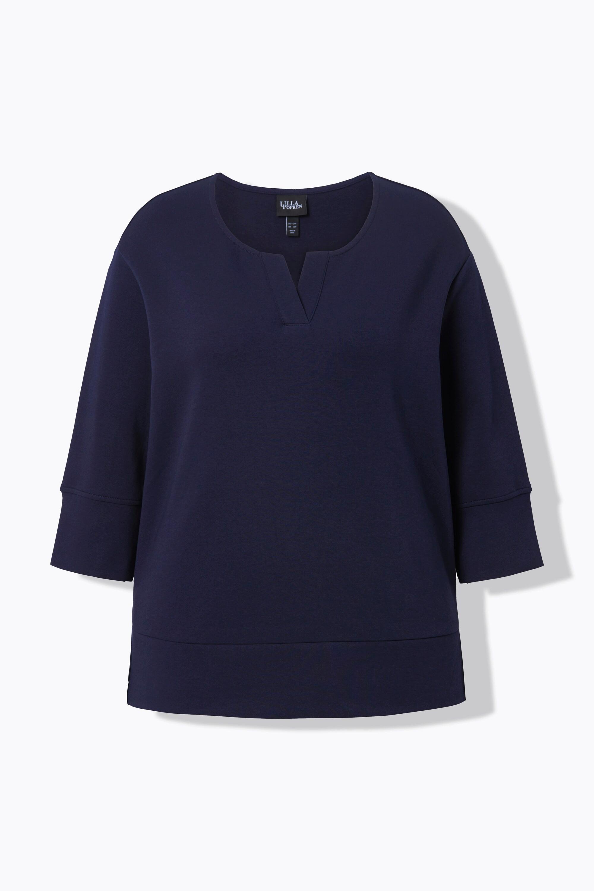 Ulla Popken  Punto-Sweatshirt, Rundhals, 3/4-Arm 