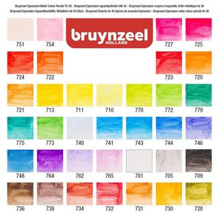 Bruynzeel BRUYNZEEL Aquarellfarbstifte Expression, 36 Farben Metalletui  