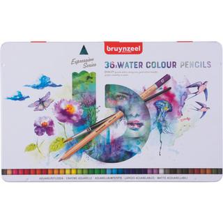 Bruynzeel BRUYNZEEL Aquarellfarbstifte Expression, 36 Farben Metalletui  