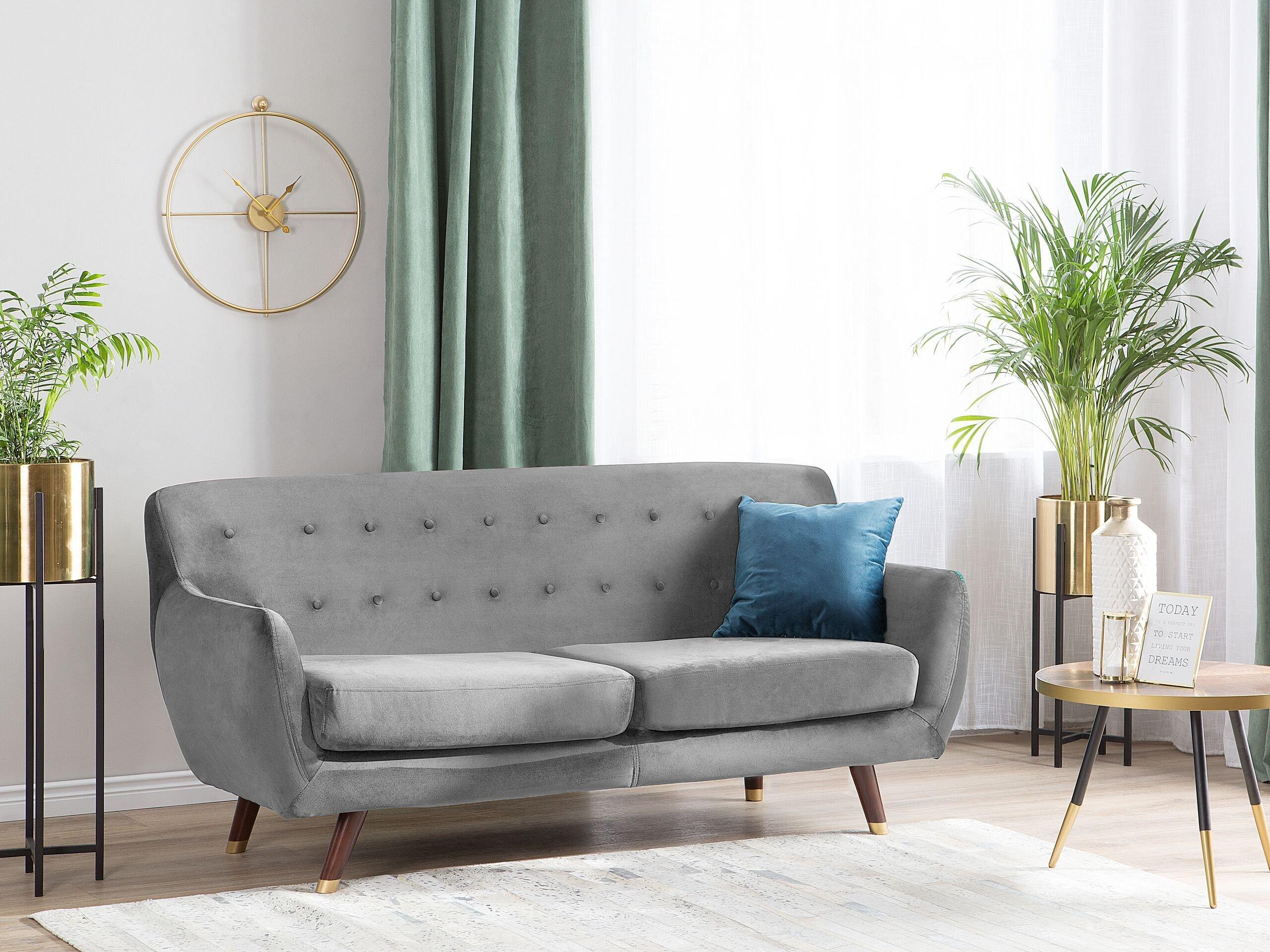 Beliani 3 Sitzer Sofa aus Samtstoff Glamourös BODO  