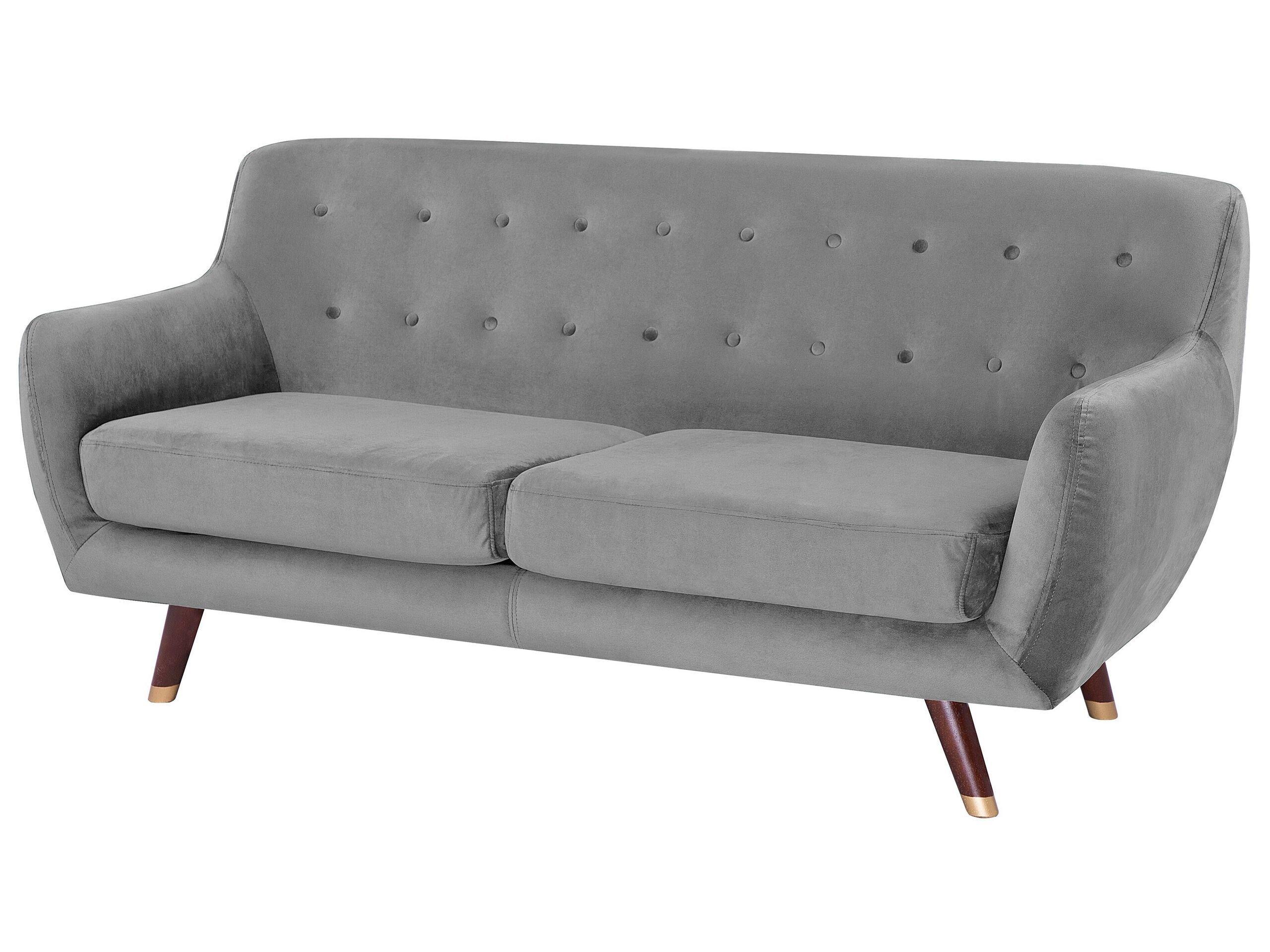 Beliani 3 Sitzer Sofa aus Samtstoff Glamourös BODO  