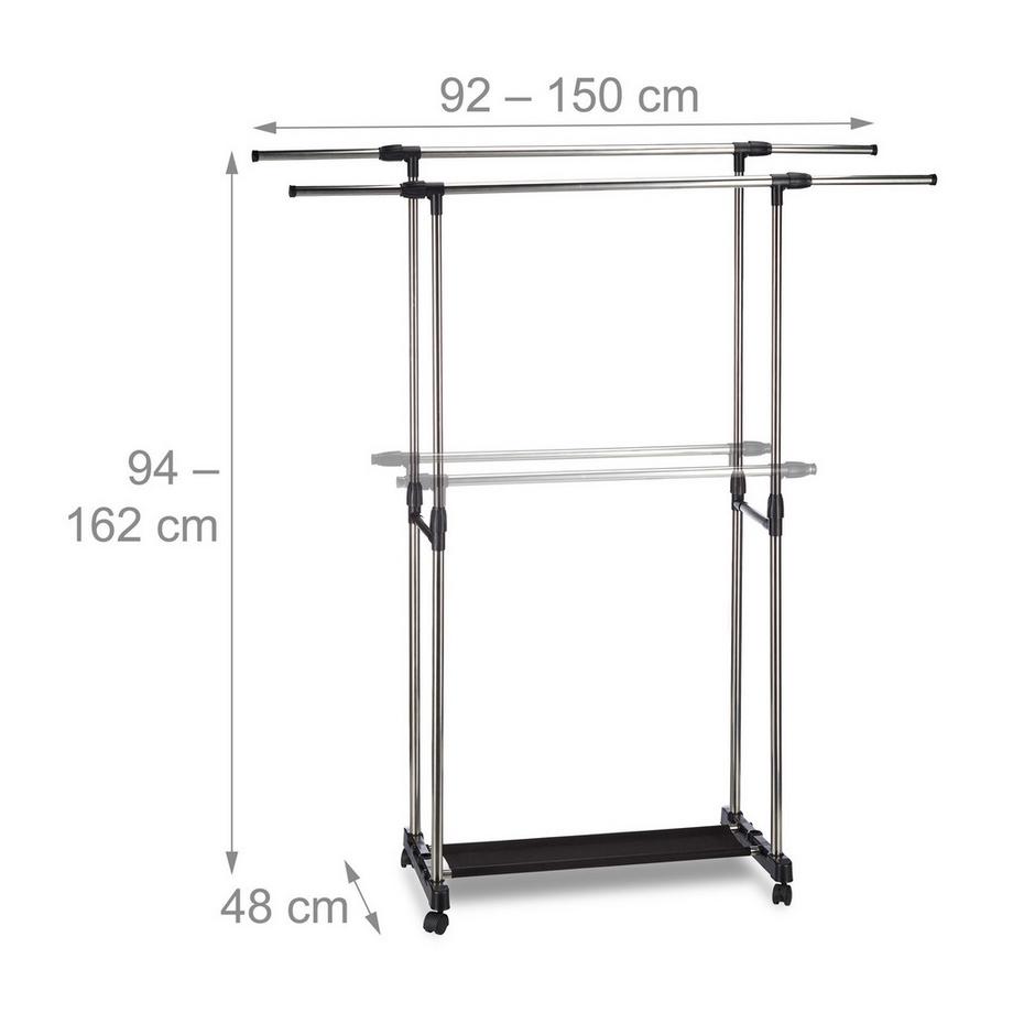 Northix Appendiabiti con 2 binari su ruote  