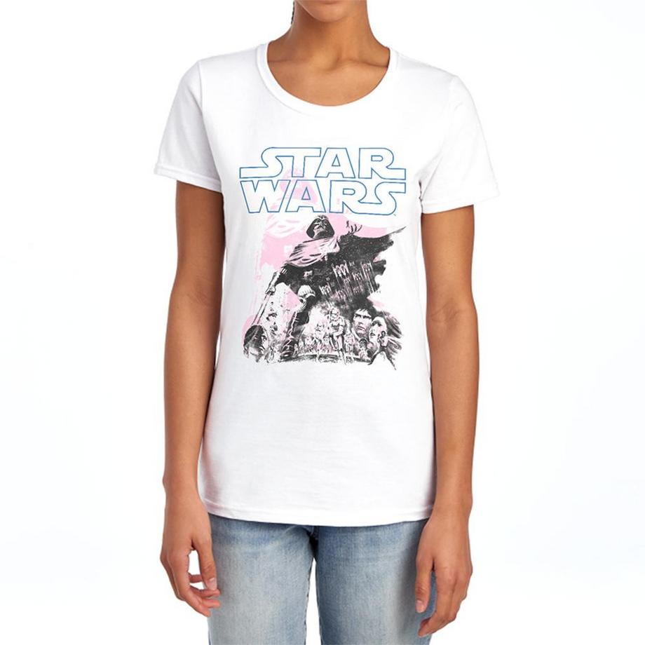 STAR WARS Maglietta Stampa Grafica Aderente  