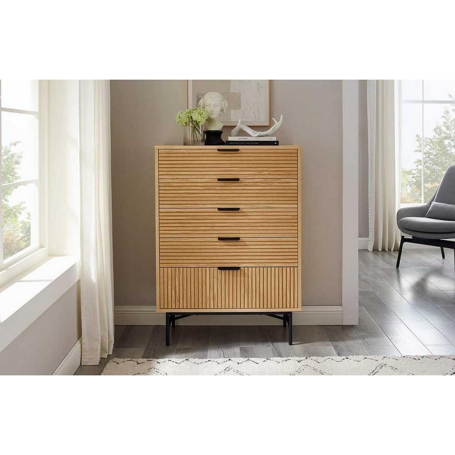 mutoni Commode Flubna nature noir haut 113  
