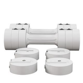 Northio  2 haltères de 2,5 kg, haltères à poids réglable, 1,1/1,8/2,5 kg par haltère, boîtier en plastique respectueux du sol, s et hommes, blanc 