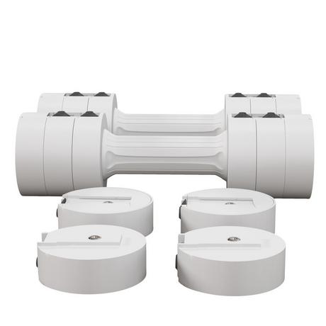 Northio  2 haltères de 2,5 kg, haltères à poids réglable, 1,1/1,8/2,5 kg par haltère, boîtier en plastique respectueux du sol, s et hommes, blanc 