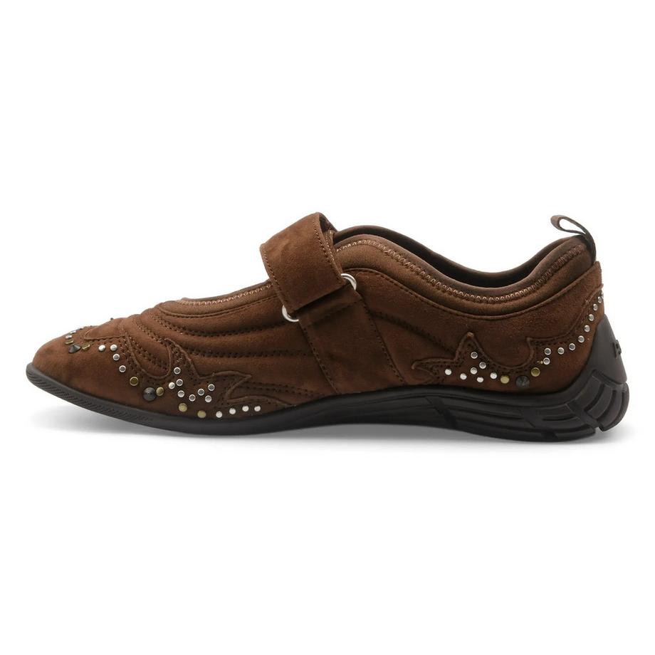 Ash Magda Samtleder Ballettschuh mit Nietendetail  