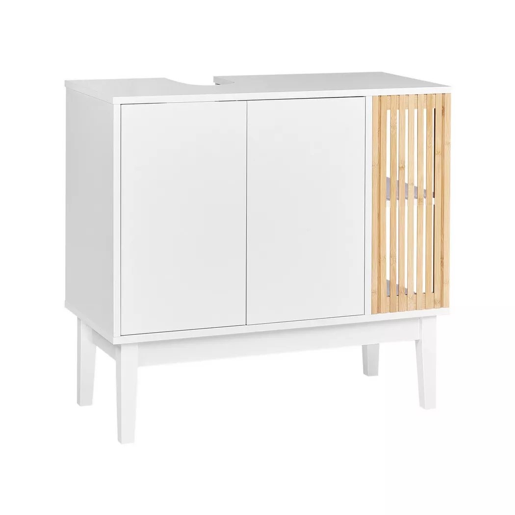 Beliani - Waschbeckenunterschrank aus MDF-Platte Modern NUBES, One Size, Weiss Bunt