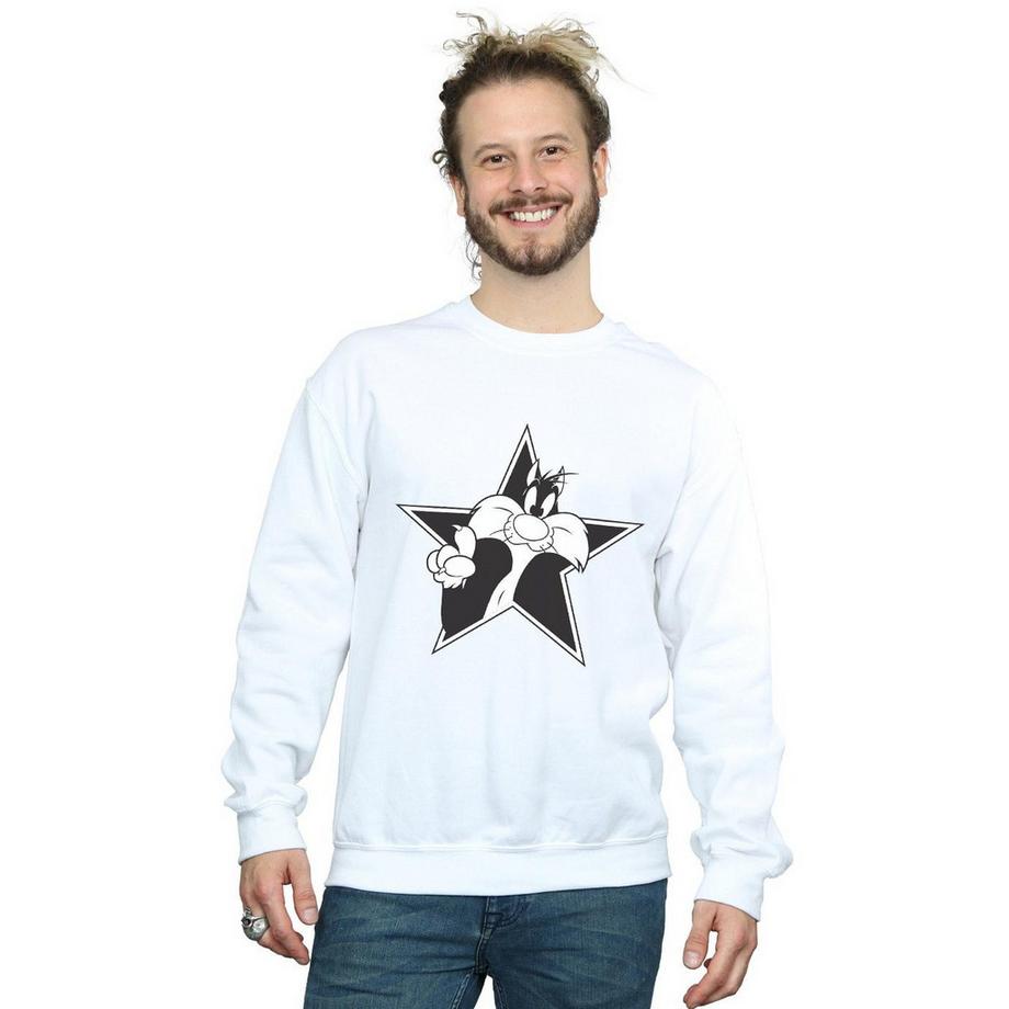LOONEY TUNES Sylvester the Cat Stern Print Sweatshirt  