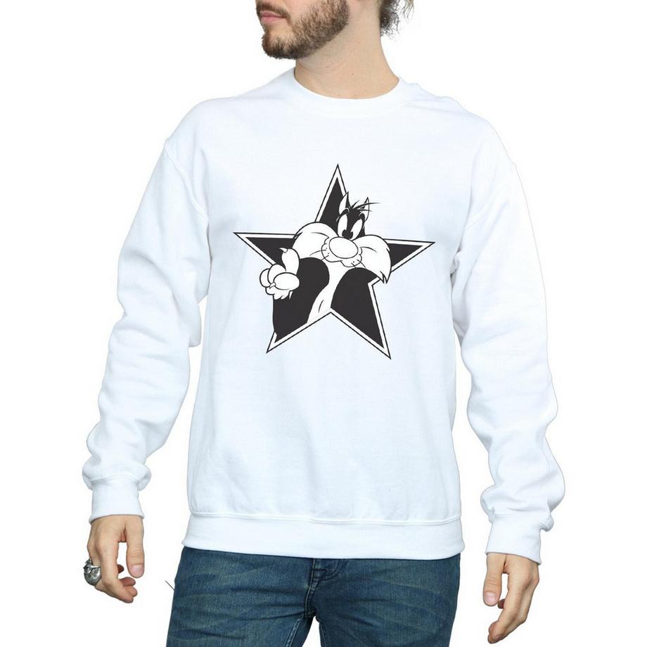 LOONEY TUNES Sylvester the Cat Stern Print Sweatshirt  