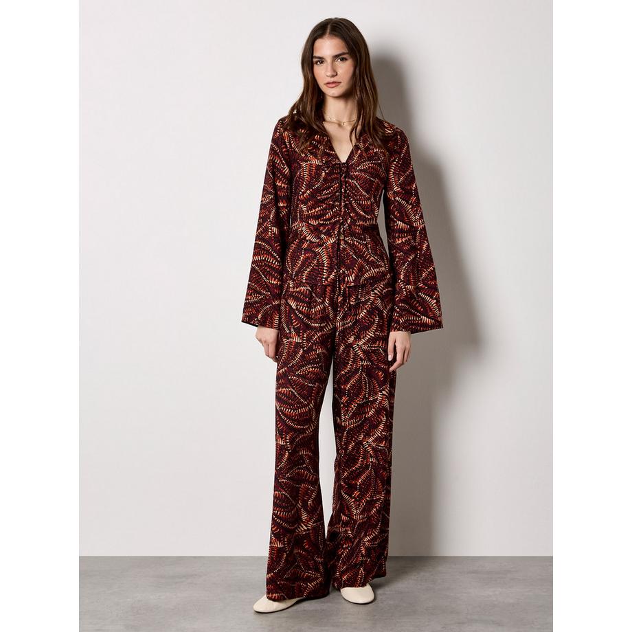 APRICOT Bluse Abstrakt Print Geraffte Vorderseite  