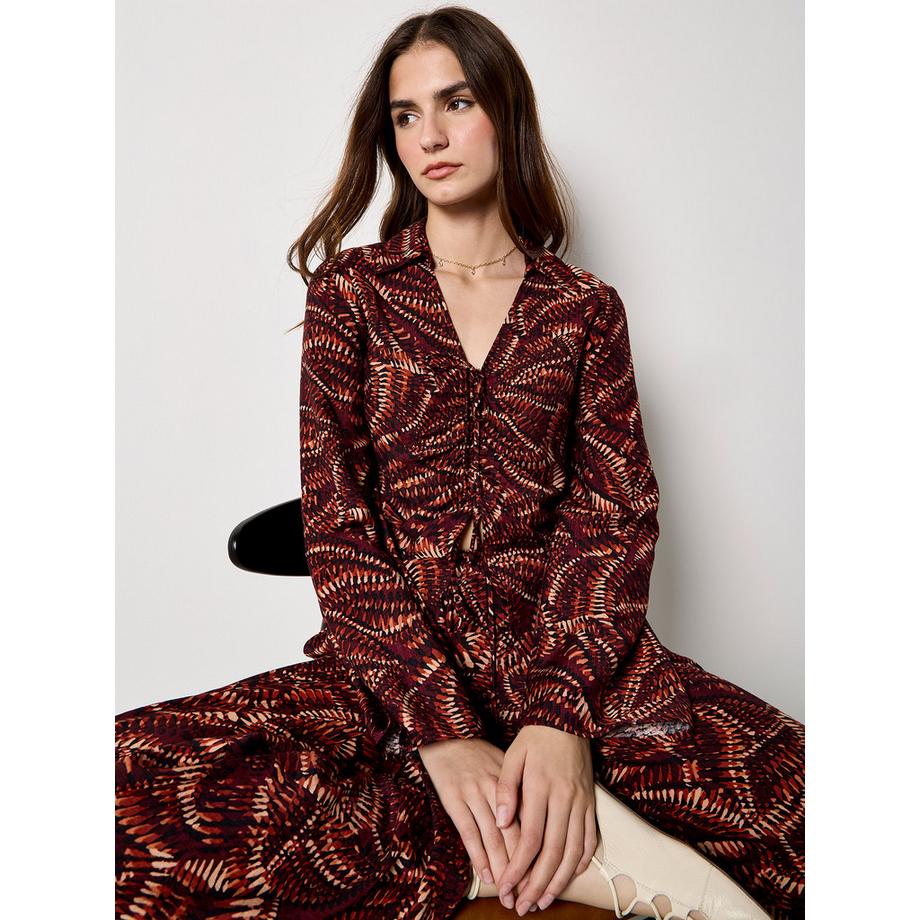 APRICOT Bluse Abstrakt Print Geraffte Vorderseite  