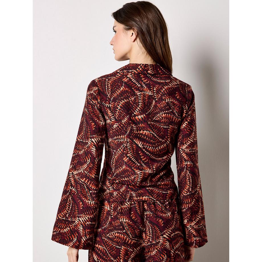 APRICOT Bluse Abstrakt Print Geraffte Vorderseite  
