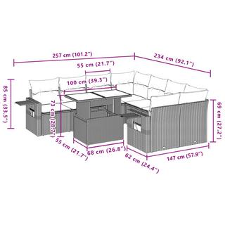 VidaXL Garten sofagarnitur poly-rattan  