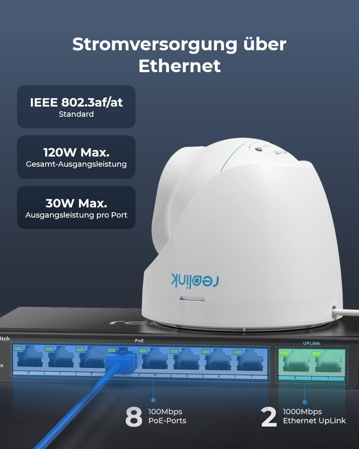 Reolink  Switch 10 Port  PoE 120W 8x PoE 100M/bit2x Giga Port 
