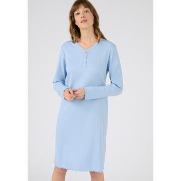 Chemise de nuit maille interlock côtelée douce et souple