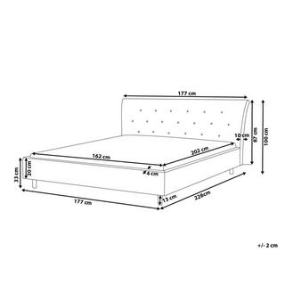 Beliani Bett mit Lattenrost aus Polyester Modern SAVERNE  