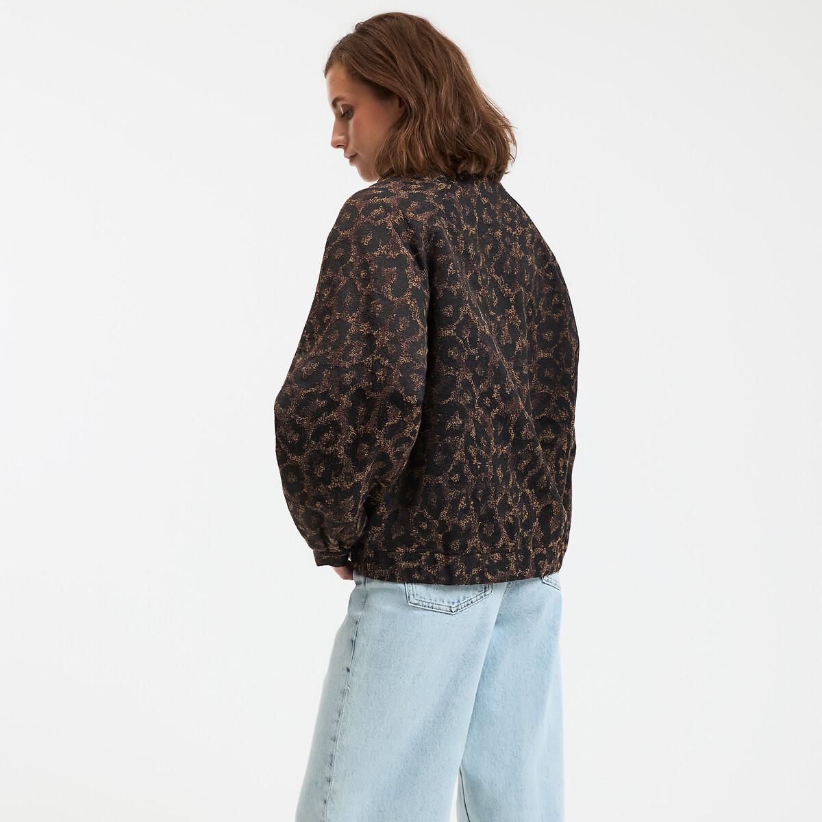 La Redoute Collections Kurze Oversized Bomberjacke mit Animal-Print  