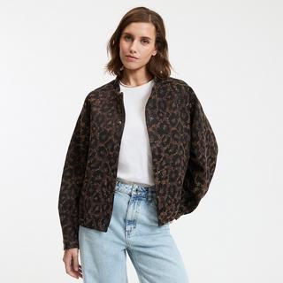 La Redoute Collections Kurze Oversized Bomberjacke mit Animal-Print  
