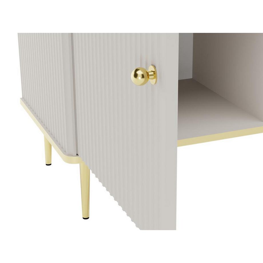 PASCAL MORABITO  Buffet avec 2 portes en MDF et acier - Beige et Doré - SINEAD de Pascal MORABITO 