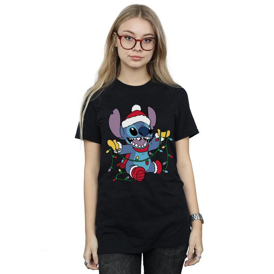 Disney Stitch Luci di Natale T-Shirt  