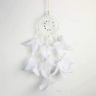 Cover-Discount  Attraper de rêve Dreamcatcher Déco perles blanches colorées 