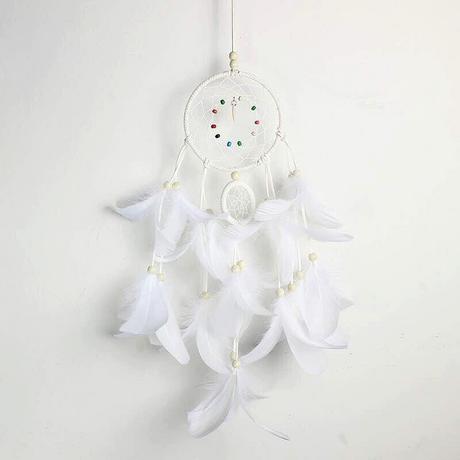 Cover-Discount  Attraper de rêve Dreamcatcher Déco perles blanches colorées 