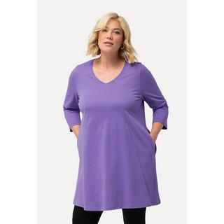 Ulla Popken  Longshirt, Ziernähte, A-Linie, V-Ausschnitt, 3/4-Arm 