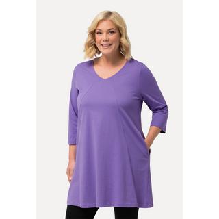 Ulla Popken  Longshirt, Ziernähte, A-Linie, V-Ausschnitt, 3/4-Arm 