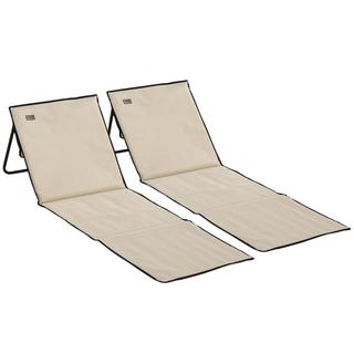 Outsunny Chaise longue de plage pliable  