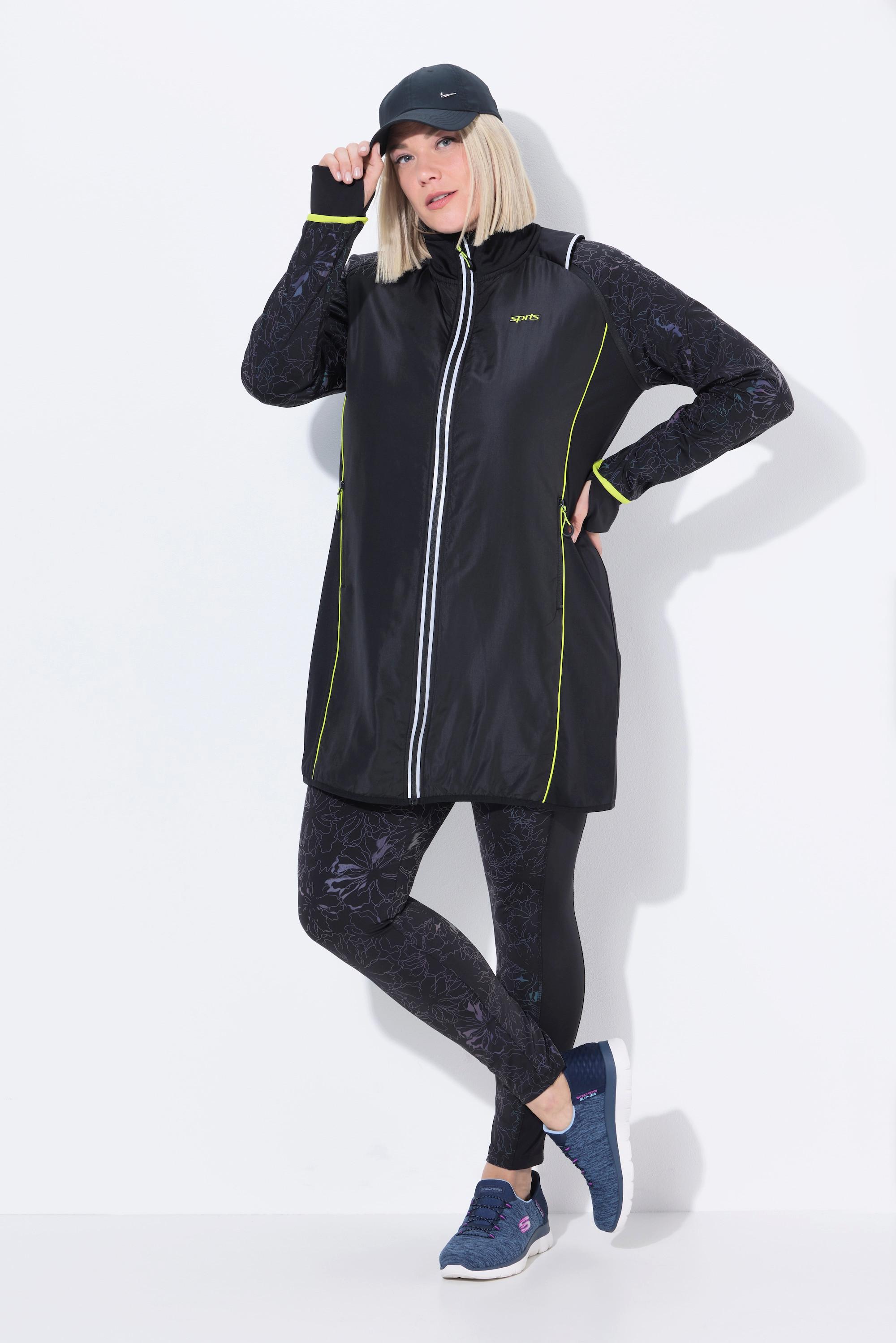 Ulla Popken Cappotto Funzionale 2-in-1 Maniche Staccabili Tasche con Zip  