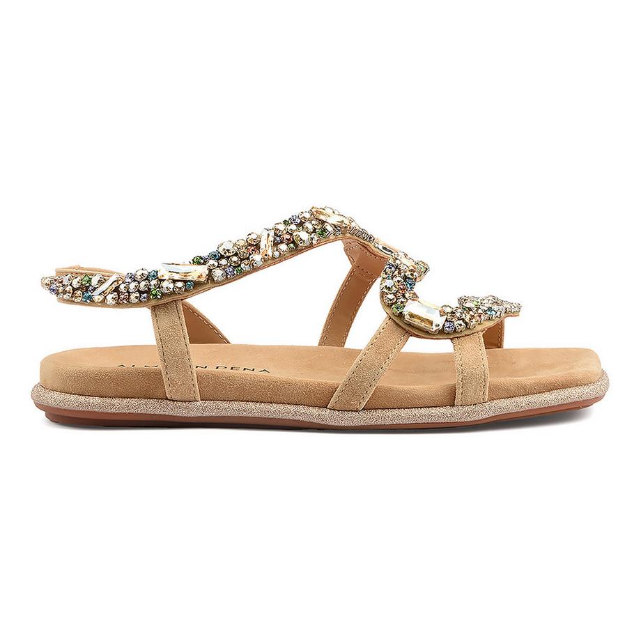 Alma En Pena 1605 Sandales Plates Ornées  