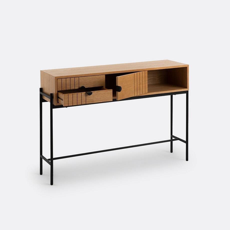 La Redoute Intérieurs Eichenfurnierte Konsole mit Stauraum Clara  