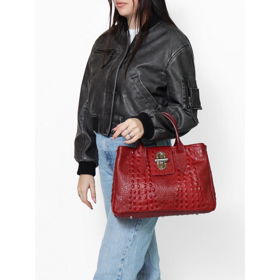 Gave Lux Borsa a mano Pelle Goffrata Coccodrillo  