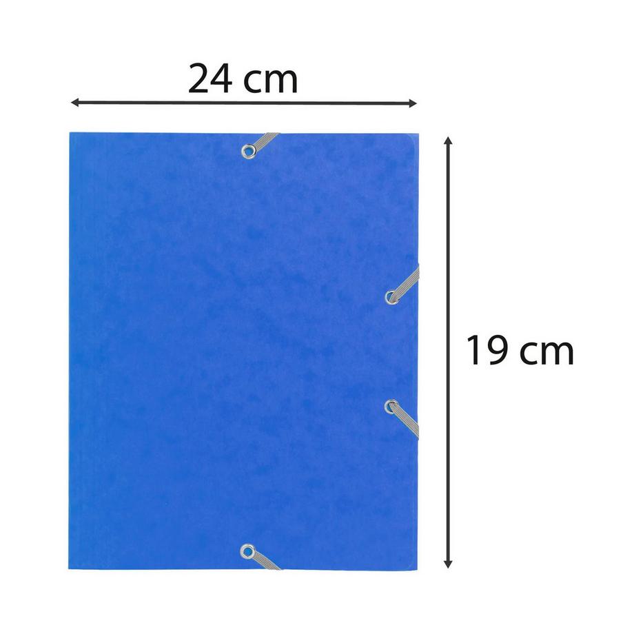 Exacompta Chemise à élastique 3 rabats carte lustrée 400gm2 - format scolaire 17x22cm - x 25  