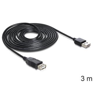 DeLock  EASY-USB 2.0-A - USB 2.0-A, 3m USB Kabel USB A Schwarz 