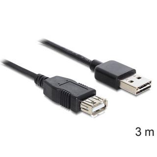 DeLock  EASY-USB 2.0-A - USB 2.0-A, 3m USB Kabel USB A Schwarz 