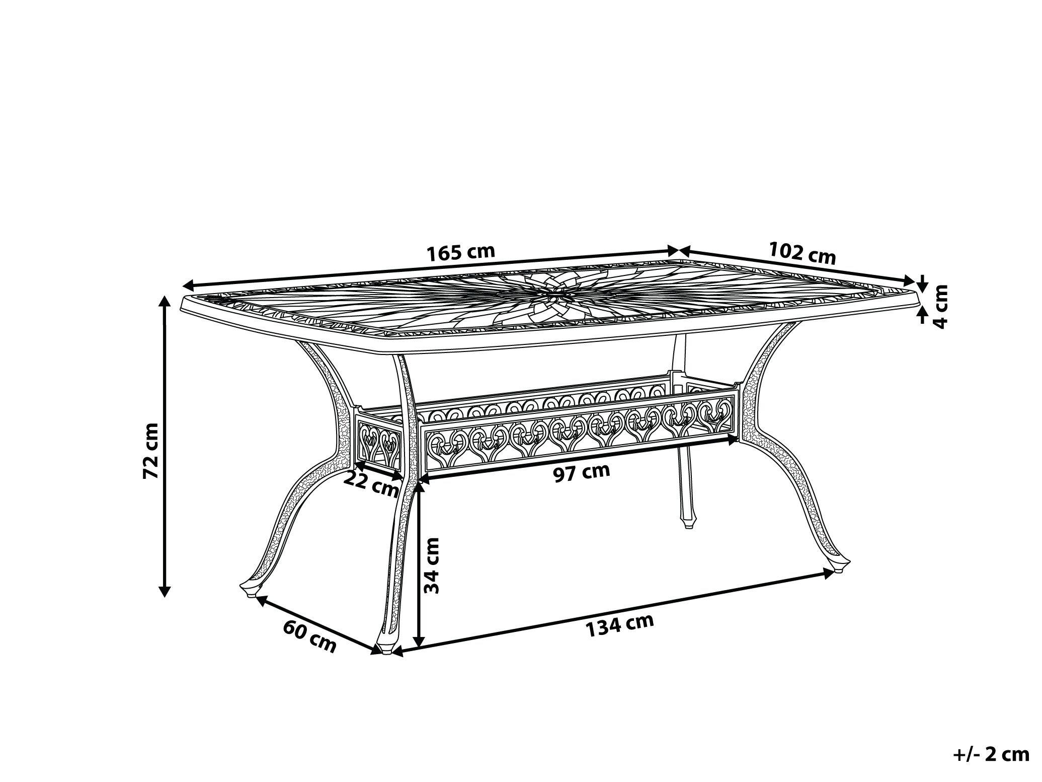 Beliani Tisch für 6 Personen aus Aluminium Retro LIZZANO  