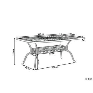 Beliani Tisch für 6 Personen aus Aluminium Retro LIZZANO  