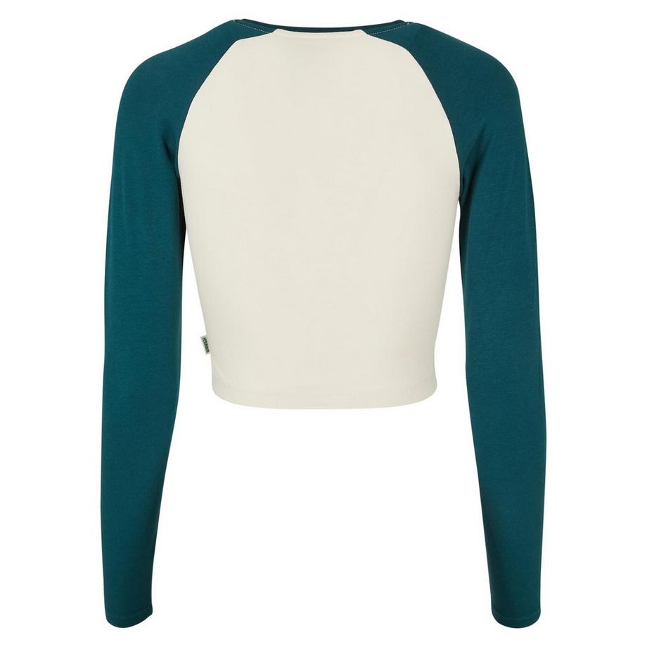 URBAN CLASSICS Retro Baseball T-Shirt Crop Maniche Lunghe  