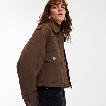 Kurze Bikerjacke mit Reissverschluss